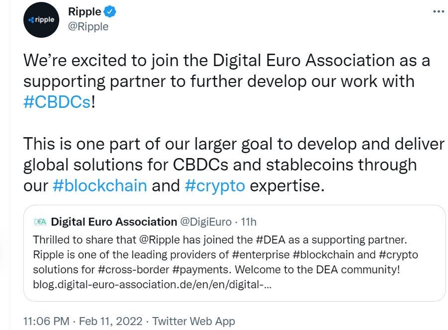 Kerja sama Ripple dan DEA dalam proyek CBDC