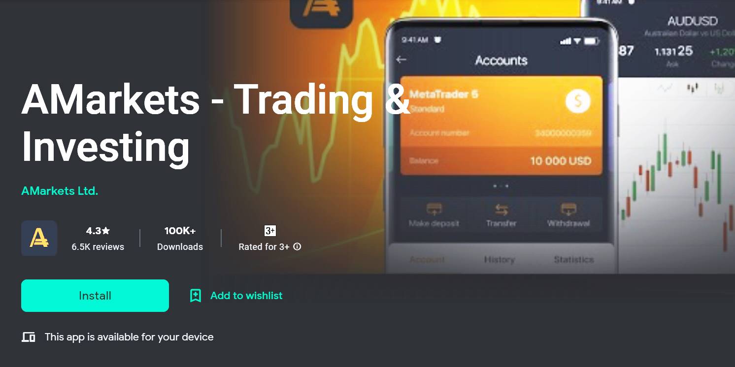 AMarkets memiliki aplikasi trading yang bagus