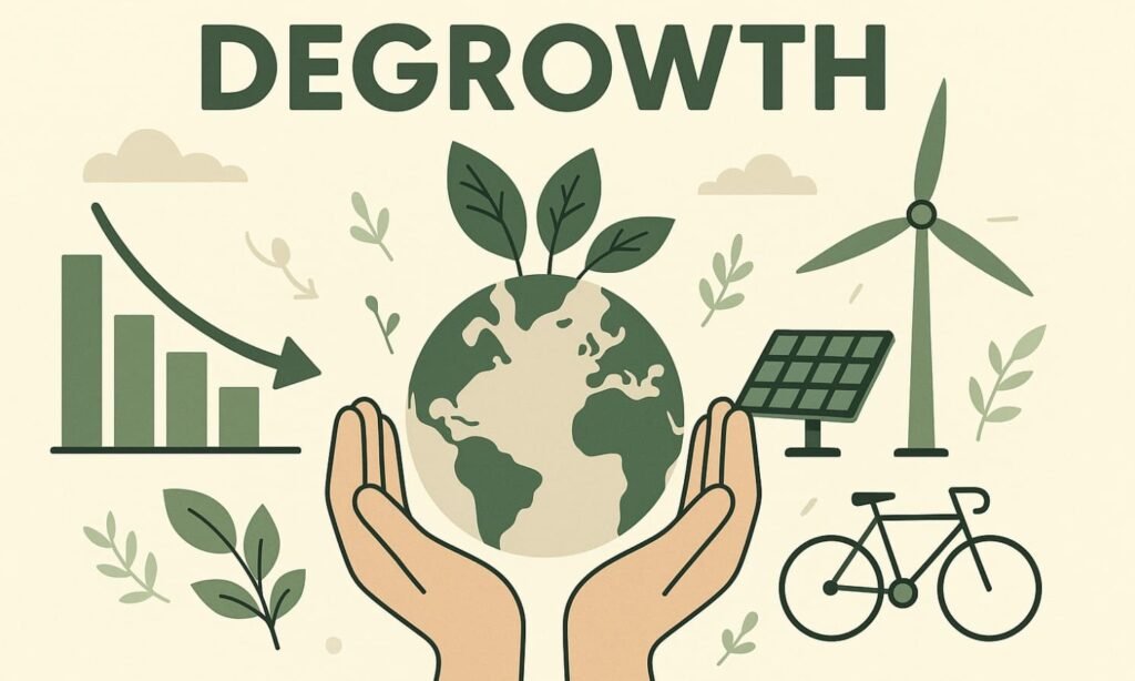 ilustrasi degrowth dalam ekonomi