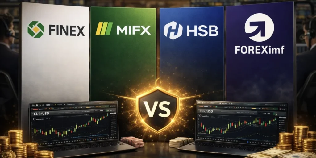 Finex vs MIFX vs HSB vs FOREXimf